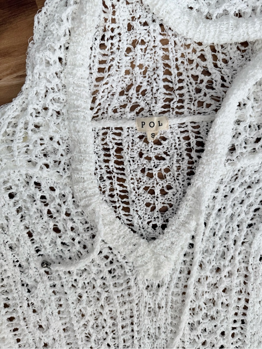 POL White Knit Crochet Pullover Top - Picture 4 of 6